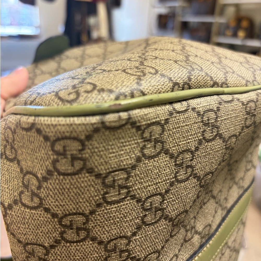 Gucci Beige and Green Monogram Boston Joy Bag - Picture 16 of 16